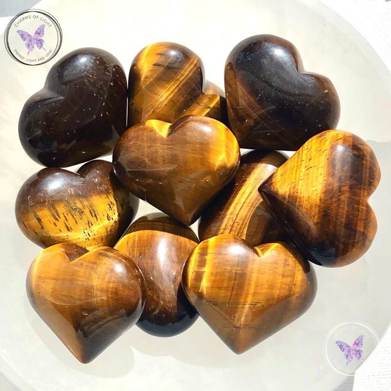 Golden Tiger Eye Heart 40mm